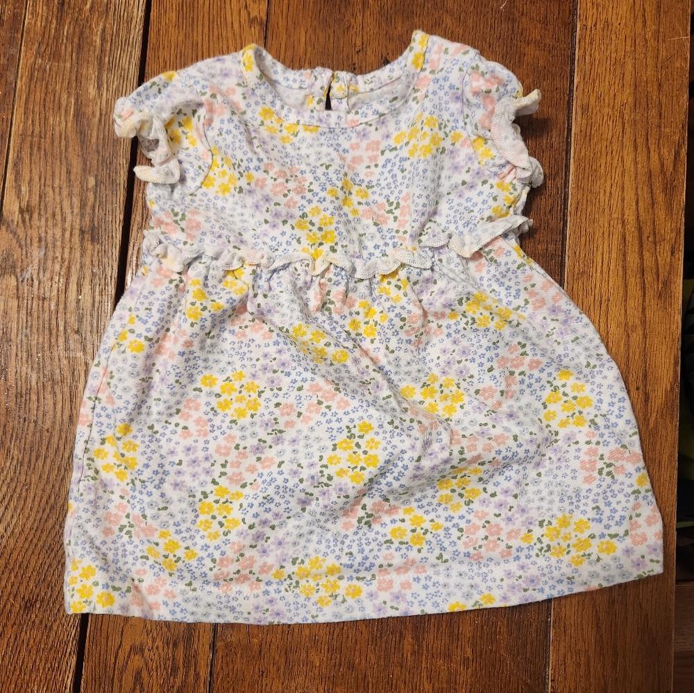Carter's Floral Ruffle Dress - Yellow, Pink, Blue